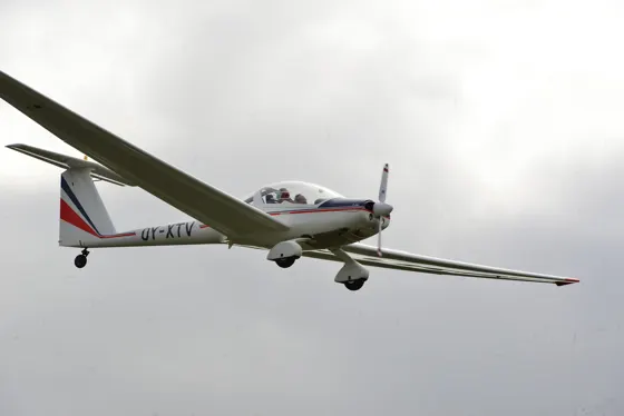 An aircraft passing during an aviation event